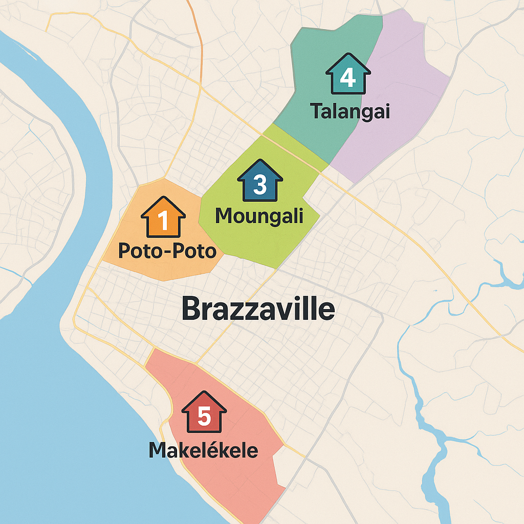 🏘️ Top 5 des quartiers pour acheter une maison à Brazzaville en 2025